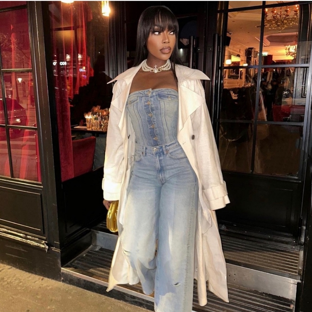 Zara Blue Corset Style Denim Top size S - Picture 6 of 16